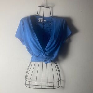 Princess Polly Azure Knotted Crop Top